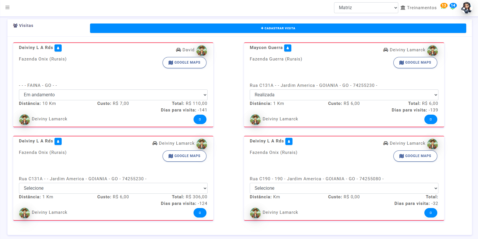 Controle de Visitas